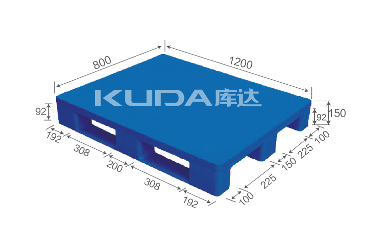1208A平板川字（置鋼管）塑料托盤
